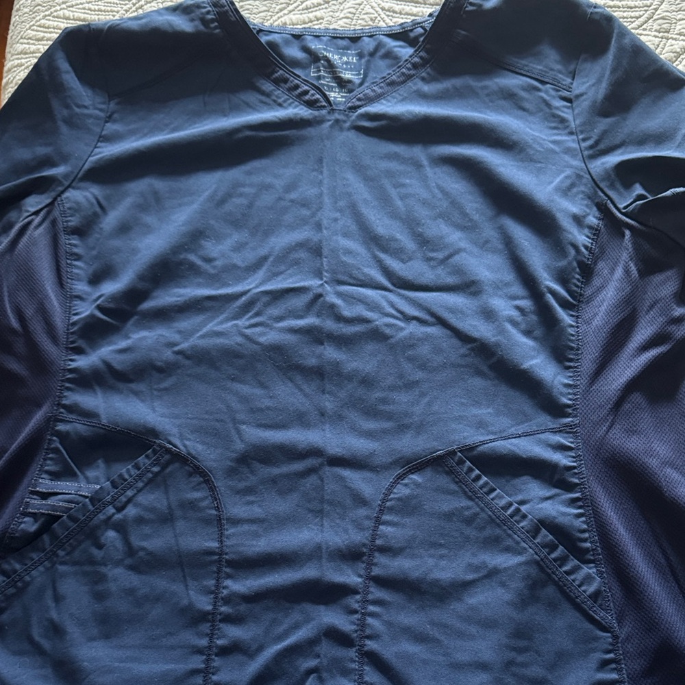 Women’s Cherokee Revolution Navy V-Neck Scrub Shirt
